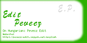 edit pevecz business card